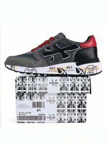 2026新款复古情侣鞋，483米运动跑步休闲鞋，校园风，奢华透气，适合工作场合，礼盒包装，大码尺码，快速发货，随机错位鞋底印花 - 深灰色 - 查看 6