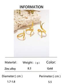 3pcs/Set Minimalist Retro European & American Style Geometric Curve Alloy Ring Set, Women Jewelry Set, Can Be Worn Separately Or Stacked, Suitable For Women's Daily, Party, Vacation, Casual And Business Wear, Great Gift For Friends And Family - Gold - View 7