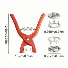 5爪紧固工具套装 - 免钉通用型 - 5爪母扣紧固钳和纽扣 1套 / 钳子 1把 + 纽扣（50套） - 紅色 - 查看 6