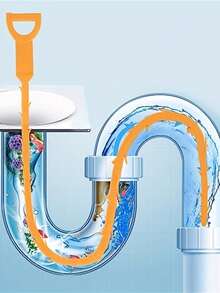 1pc Drain Cleaner Tool, Drain Pipe Cleaning Tool, Hair Remover, Sink Clog Remover, Drain Hair Removal (Random Length 130cm/200cm) - Multicolor - View 8