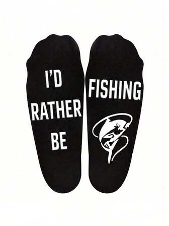 Unisex Fishing Socks, Fishing Dot Grip Mid-Calf Socks, Funny Fishing Socks, Men's Non-Slip Socks, Unique Christmas Birthday Fishing Gift, Suitable For Men, Dads, Grandpas, Fishermen