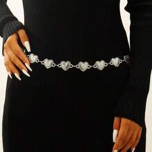 1pc Women's Metallic Retro Bohemian Fashion Waist Chain, Versatile Dress Waist Belt Accessory - Multicolor - View 13