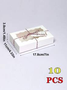 10pcs Square Gift Boxes With Transparent Window, White, Brown, Pink Packaging Boxes, Premium Store Gift Box Containers For Candy, Chocolate, Party Favors, Suitable For Wedding Season, Birthday Party Decoration, Gift Wrapping - White - View 9