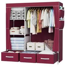 1pc Multi-Layer Simple Wardrobe, Home Entrance Dorm Rental House Combination Metal Coat Rack Hanger Storage Shelf