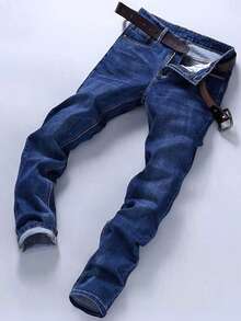 Quần Jeans Nam Co Giãn Thoải Mái, Quần Jeans Denim Công Sở Ôm Vừa Màu Đen, Có Sẵn Size Lớn, Phù Hợp Cho Văn Phòng, Du Lịch & Làm Việc - Màu xanh lam - Xem 5