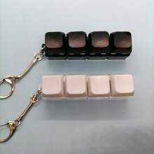 1pc 4-In-1 Keyboard Shaped Stress Relief Keychain, With Portable Clip, Cute & Soothing Small Pendant, Can Be Hung On Keys/Bags - Multicolor - View 5