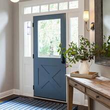 1卷优质哑光海军蓝自粘墙纸，自粘PVC墙贴，可移除不留残胶，防水易清洁，易于清洁和安装，适用于厨房台面、卧室客厅墙面、家具翻新DIY装饰贴纸 - 藏蓝色 - 查看 5