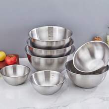 4/5/7pcs Stainless Steel Mixing Bowls, Non-Slip Stackable Mixing Bowl Set, Suitable For Salad, Cooking, Baking, Etc. - Multicolor - View 2