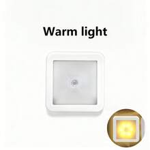 1pc/3pcs Auto Sensor LED Night Light, Wireless Wall Lamp, Battery Powered, Suitable For Stairs, Cabinets, Bathroom, Steps, Bedroom, Corridor, Indoor Decor - Light Grey - View 12