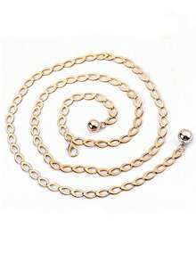 1pc Plus Size Women's Geometric Pattern Waist Chain, Stylish Design - Fashionable And Versatile, Ideal For Daily Outfit Decoration, Suitable For Dresses, Formal Wear, Parties, Gatherings, Also Makes A Great Birthday Gift. - Sunflower Seed Chain - View 10
