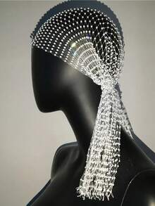女士金色水钻渔网头巾，个性化发饰，适合日常佩戴、跳舞、婚礼、派对、活动、情人节等场合，也可作睡帽使用。 - 彩色 - 查看 37