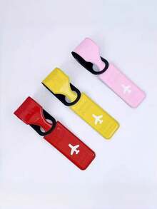 1个飞机造型创意行李牌，旅行配件，PU皮革行李牌，行李箱标签，身份识别地址标签，登机牌，旅行身份识别标签，旅行必备，旅行收纳包，适合海滩旅行、暑假、返校旅行，旅行卡包，防水旅行必备，邮轮旅行必备，度假必备，男女通用，假日必备，返校必备 - 彩色 - 查看 4