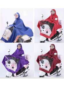 Impermeable para motociclista a prueba de agua con capucha contra lluvia - Multicolor - Ver 6