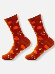 2/5/10 Pairs Random Fashionable Versstile Creative AB Asymmetrical High Top Socks With Cartoon Animal, Tool, And Character Patterns - Multicolor - View 12