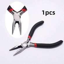 Yiwu Qiyou Accessories Co., LTD 4pcs/1pc Jewelry Pliers Tool Kit Includes Needle Round Wire Cutter And Curved Nose Pliers For Jewelry Beading Repair Supplies Wire Wrapping Multifunctional Tools Home Essentials Creating A Mobile Phone Chain - Black and Red Pliers - View 9
