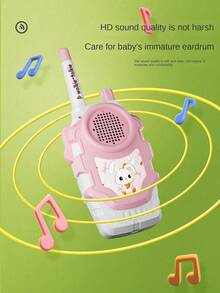 1 对全新儿童对讲机，操作简便，专为儿童设计，小型对讲机，家用互动玩具，远程通讯玩具，节日礼物，生日礼物（不含电池）