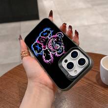 Funda para Teléfono con Diseño de Oso de Llamas Coloridas para iPhone 16 15 14 13 12 11 Pro Max X XR XSMAX 8 7 Plus, Cubierta Trasera Mate Anti-caídas - Colores mixtos - Ver 7