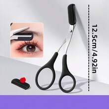 Stainless Steel Eyebrow Scissors, Depilation Trimmer, Eyebrow Scissors With Comb, Makeup Tools Bathroom/Bathroom Accessories - Multicolor - View 2