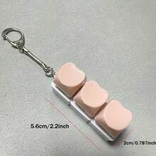 1个心形开关测试器钥匙扣 - 带键盘按钮的按压式指尖玩具，情人节减压感官钥匙扣 - 彩色 - 查看 2