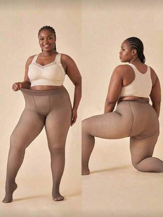 1 st 300 g kvinnor plusstorlek termiskt fodrade termiska leggings, varma tighta byxor för höst/vinter