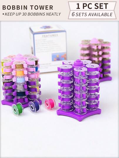 1pc Sewing Bobbin Storage Tower Or Set, Pagoda-Shaped Design, Elegant And Practical, Can Store Regular Plastic Or Metal Bobbins, Multi-Function Sewing Machine Bobbin Winding Holder, Bobbin Storage Tool, Sewing Accessories