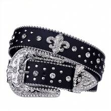 Shiny Rhinestone Decor Belt For Men & Women