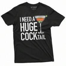 I Need A Huge Cocktail Shirt Funny Humorous Gifts Drinking Party Shirt Gift For Her Sarcastic Shirt Joke Shirts Cocktail Shirt Party Tees - 黑色 - 查看 3