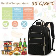 Lunch Backpack 15.6 Inch Laptop Backpack For Women Water Resistant Work Backpack With USB Charging Port Travel Business Backpack With Lunch Compartment - Black - View 7