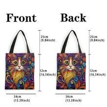 This Adorable Black Cherry Print Tote Bag (Double-Sided Design) Adds Sweet Vitality To Your Outfit, Making It The Perfect Choice For Everyday Styling! Made Of Washable Polyester Canvas Material, It Is Easy To Clean And Durable. With A Fixed Shoulder Strap, It Can Be Used As Both A Shoulder Bag And A Handbag, Convenient For Travel And Carrying. - Canvas Bag (black Rope) - View 7