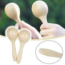 1/2pcs Wooden Maracas, Natural Wooden Rattle, Hand-Held Percussion Instrument, Folk And World Hand Drum, Traditional Wooden Carnival Noise Maker, Natural Wooden Color Design - Multipurpose Party Props For Adults, Birthday Celebrations And Festivals, Vibrant Colors, Durable Material, No Box, Wooden Maracas Produce Clear Crisp Sound, Wooden Sand Ball Percussion Accessory - Khaki - View 5