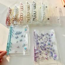 A6 Transparent Multi-Color Binder, Transparent File Folder With Double Snap Design, Can Store Beautiful Photo Albums, Transparent Sticker Books, Binder, Sticker Books, Money Saving, Stationery, Photo Storage Bags, Notebooks, Sticker Books, Office Supplies, School Supplies - Multicolor - View 7
