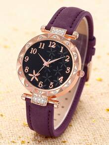 2pcs/Set Girls' Elegant Fashion Cute Floral Dial Quartz Watch With Floral Bracelet, Suitable For Girls' Daily Wear, Perfect For Girls' Party, Back To School, Vacation, Travel, Birthday, Holiday Decoration, Christmas Gift For Girls, Ideal Gift For Girls, Girls' Accessory - Multicolor - View 6