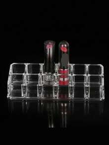 1个透明亚克力12格口红唇彩展示架，桌面水晶化妆品收纳盒 - 無色 - 查看 8