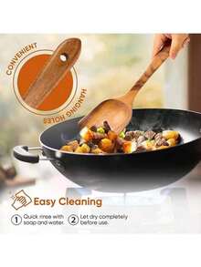 5pcs A Set Wooden Pattern Cooking Spoon & Ladle, Boho Osier Cooking Tool Set For Kitchen, Cooking Utensils