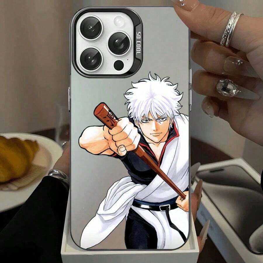 Funda de teléfono de anime japonés GINTAMA compatible con 16 15 Pro Max, funda 14 Plus 13 12 11, color plata, compatible con funda 17 Pro Max, funda 17 Pro, funda 17, funda 16 Pro Max, funda 17 Pro Max - Z2 - Ver 1