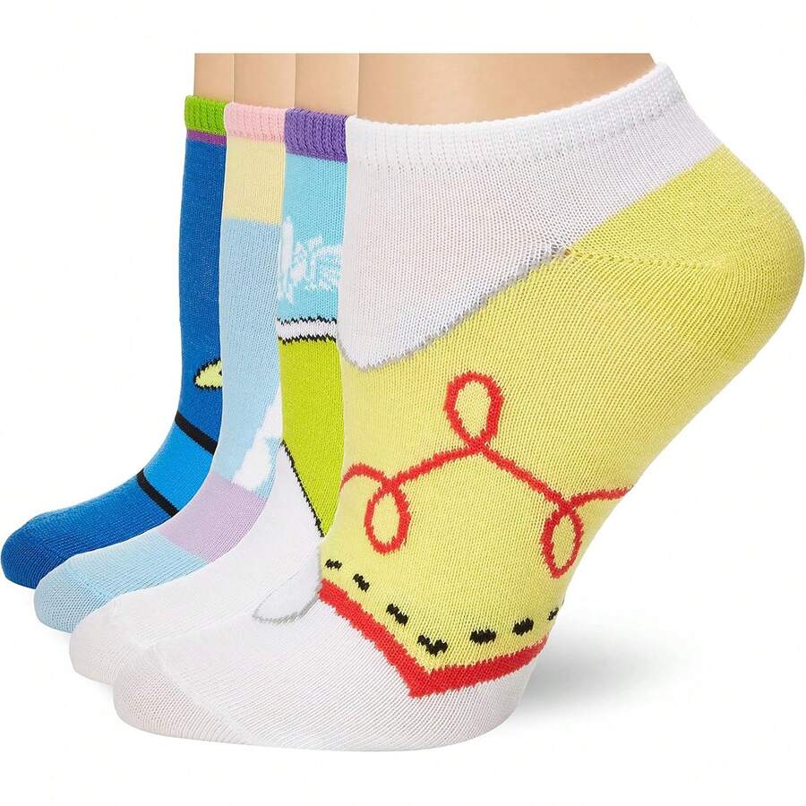 Paquete de 5 calcetines invisibles Calcetín casual Mujer - Carácter de color claro - Ver 1