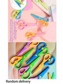 90pcs/Set Children's DIY Paper Cutting Art Set, Includes Scissors, 10pcs/Set Paper Plate Stickers, Montessori Educational Cutting Toys, Vivid Patterns, Creative Handicraft Set, Enhance Parent-Child Relationship, Exercise Fine Motor Skills, Enjoy Holiday Fun