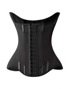 女士可调节束腰带 - 透气尼龙材质，尺码 XS-XL，塑形配件/压缩设计/钩扣式闭合，束腰训练，收腹 - 黑色 - 查看 7