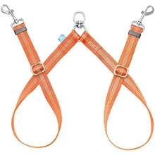BAAPET Separador de Correa Doble para Perro, Sin Enredos, Doble Acoplador de Correa para Dos Perro Caminatas y Extensión de Entrenamiento para Pequeños, Medianos o Grandes Perros (2.0 CM x 50~80 CM, Naranja) - Pequeño (2.0 CM x 50-80 CM)-Naranja - Ver 1