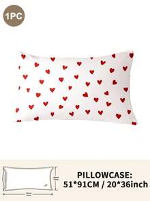 1pc/2pcs/4pcs Polyester Heart Pattern Pillowcase (Pillow Insert Not Included), Soft & Comfortable, Suitable For All Seasons - Multicolor - View 50