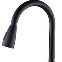 不锈钢厨房水龙头 单孔抽拉式出水嘴 厨房水槽混合水龙头 水流喷头 360°旋转水龙头 黑色 - 黑色 - 查看 10