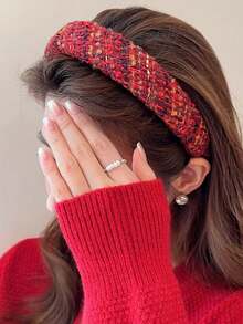 Tiara vermelha de Ano Novo para mulheres, acessório de cabelo com alta pressão na coroa, presilha de cabelo versátil e confortável. - Faixa de cabelo de Ano Novo - Ver 2