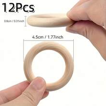 6/12/20pcs Natural Wood Rings For Crafts, Macrame Rings For DIY, Wooden Rings Without Paint, Pendant Connectors, Multiple Sizes Available