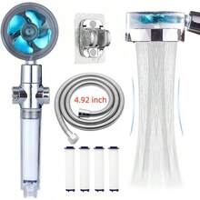 High Pressure Handheld Turbo Shower Head With 5 Filter Cartridges, Water-Saving Spray, Rain Shower, Bathroom Accessories, Fashionable Shower Design, Premium Bathroom Equipment, Luxury Shower Set, Rotating Shower Head, High Pressure Shower Head, Shower Head And Hose Set, Rain Shower Spray, Bathroom Accessories, Bathroom Tools