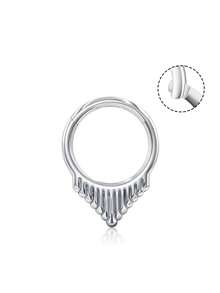 New Titanium Nose Ring Waterdrop Heart F136 Titanium Classic Hinged Segment Nose Hoop Septum Clicker Piercing Lip Ear Cartilage Helix Body Piercing Jewelry