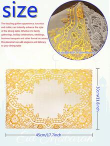 6/12 Peças Jogo Americano Estrela Dourada e Lua, Tapete de Vaso de Flor Vazado de PVC 45*30cm, Lavável, Fácil de Limpar, Resistente a Manchas, Antiderrapante, Resistente ao Calor, Adequado para Decoração de Quarto, Decoração de Mesa de Jantar, Decoração Doméstica, Decoração de Festa, Adequado para Feriados, Festas, Reuniões, Aniversários, Casamentos, Presentes, Jantares, Ao Ar Livre, Piqueniques