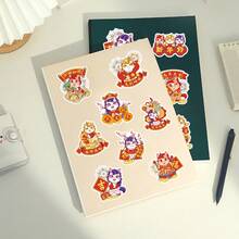 50 miếng dán tường trang trí Tết Nguyên Đán hình ngựa minh họa theo phong cách hoạt hình Trung Quốc, chúc mừng năm mới, lịch treo tường. - Nhiều màu - Xem 8