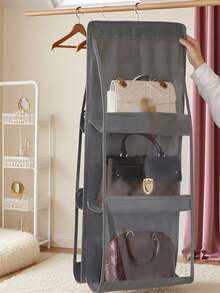 1pc 6-Compartment Space Saving Storage Bag, Multi-Layer Hanging Purse Wallet Organizer Bag, Suitable For Wardrobe, Bag Organizer Rack, Foldable Design For Easy Storage And Portability. Applicable For Bedroom, Living Room, Hallway, Closet, Wardrobe Or Shelves. - Multicolor - View 14