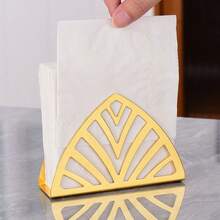 1pc Gold Or Silver Oval Or Triangle Shaped Napkin Holder, Suitable For Home, Bar And Restaurant Use - Silver - View 8