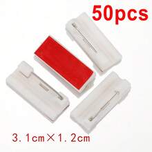 50pcs Plastic Safety Pins Brooch Pins With Adhesive Backing, Multi-Size Pins For DIY Brooch, Name Tag, Clothing Accessories